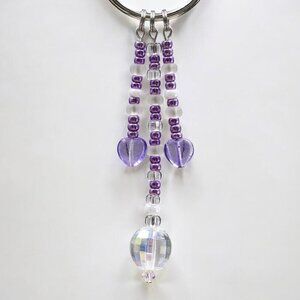 Crystal Heart Dangle Keychain | Handmade